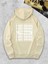 I Am Music Arka Baskılı Kapüşonlu Cepli Pamuklu Bej Sweatshirt 3