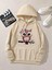 Sevimli Baykuş Baskılı Kapüşonlu Cepli 2 Iplik Şardonlu Sweatshirt 1