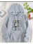 Order Control Baskılı Kapüşonlu Cepli Pamuklu Gri Sweatshirt 1
