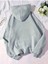 Yarım Aslan Yüzü Baskılı Kapüşonlu Cepli Pamuklu Gri Sweatshirt 2