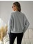 Kadın Yarım Fermuarlı Dik Yaka Özel Tasarım Içi Yünlü Gri Sweatshirt 5
