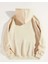 Breathe Çiçek Baskılı Kapüşonlu Cepli Pamuklu Bej Sweatshirt 2