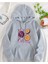 Maracuja Baskılı Kapüşonlu Cepli Içi Yünlü Gri Sweatshirt 1
