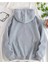 Maracuja Baskılı Kapüşonlu Cepli Içi Yünlü Gri Sweatshirt 2