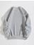 Siyah Desenli Kurdele Baskılı Bisiklet Yaka Gri Sweatshirt 2