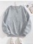 Basic Bisiklet Yaka Içi Yünlü Gri Sweatshirt 1