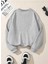 Throat Punch Baskılı Bisiklet Yaka Gri Sweatshirt 2