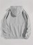 Dört Ağaç Baskılı Kapüşonlu Cepli Içi Yünlü Gri Sweatshirt 2