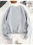 Sevimli Ayı Baskılı Bisiklet Yaka Gri Sweatshirt 2