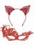Kırmızı Dantel Maske ve Taç Seti 1 No - Kostüm Seti 1
