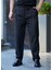 Erkek Slim Fit Dikiş Detaylı Lastikli Bel Pantolon 1