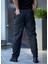 Erkek Slim Fit Dikiş Detaylı Lastikli Bel Pantolon 2