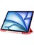 iPad Air 13 2025 M3 Zıvo Smart Cover Kalem Bölmeli Standlı 1-1 Kılıf - Kırmızı 4