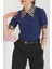 Leopar Yakalı Crop Lacivert - 27136 3