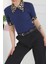 Leopar Yakalı Crop Lacivert - 27136 4