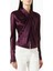 Koyu Mor Satin Bluz - Drapeli Ön - 76% Asetat, 24% Polyester - Şık ve Rahat 1
