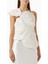 Trusley Rosette Top - Beyaz - %100 Polyester Crepe - Organza Rosette Detaylı Tek Omuz Üst 1
