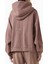 Unisex Rahat Kapüşonlu Üst - Mor - %100 Organik Pamuk-Fleece 3