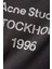 1996 Logo Baskılı Siyah Tişört - Pamuk Karışımı - Oversize Kesim & Yıpranmış Detaylar 4