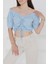 Buffle Büzgülü Crop Bebe Mavi - 27485 2