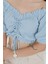 Buffle Büzgülü Crop Bebe Mavi - 27485 4