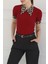 Leopar Yakalı Crop Bordo - 27136 2