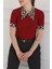 Leopar Yakalı Crop Bordo - 27136 3