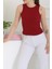 Sıfır Kol Crop Bordo - 27135 4