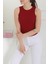 Sıfır Kol Crop Bordo - 27135 5