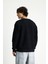Bisiklet Yaka Loose Fit Desenli Pamuklu Sweatshirt 5