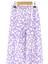 Kız Çocuk Lila Çiçek Desenli Pantolon - 27308 2