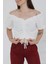Buffle Büzgülü Crop Beyaz - 27485 1