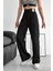 Kadın Yüksek Bel Siyah Pantolon – Mesaj Detaylı Sokak Stili 1