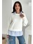 Kadın Gömlek Detaylı Sweatshirt – Katmanlı Tasarım 2