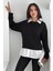 Kadın Gömlek Detaylı Sweatshirt – Katmanlı Tasarım 2
