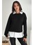 Kadın Gömlek Detaylı Sweatshirt – Katmanlı Tasarım 3