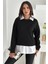 Kadın Gömlek Detaylı Sweatshirt – Katmanlı Tasarım 4