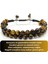 Sertifikalı Kaplan Gözü Çift Sıra Doğal Taş Makrome Bileklik Ayarlanabilir Ölçü 1