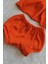 Turuncu Ribana Bebek Şort Bluz Bandana Çiçek Keçeli Çorap Set 6-36 Ay 2