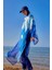 Lacivert Tül Kimono – Hafif, Tam Boy Tesettür Plaj Kimonosu P2507 2