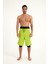 Neon Yeşili Erkek Yüzme Şortu - Iç Taytlı, UPF50+ Korumalı S2505-4 5