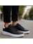 Erkek Siyah Beyaz Tabanlı Bağcıklı Sneaker Spor Ayakkabı 1