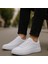 Erkek Beyaz Tabanlı Bağcıklı Spor Sneaker Ayakkabı 1
