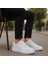 Erkek Beyaz Tabanlı Bağcıklı Spor Sneaker Ayakkabı 3