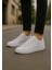 Erkek Beyaz Tabanlı Bağcıklı Spor Sneaker Ayakkabı 4