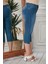 Kadın Büyük Beden Full Likralı Mavi Kot Kapri – Esnek, Rahat ve Günlük Şıklık 2