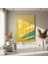 Soyut Sarı Mavi Tuval Tablosu 4