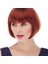Kızıl Renk Düz Kesim Astarlı Küt Parti Peruğu 1