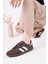Bağcıklı Unisex Spor Sneaker Ayakkabı-Kahve-Bej 3