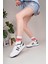Unisex Bağcıklı Cırtlı Spor Sneaker Ayakkabı-Beyaz-Siyah 3